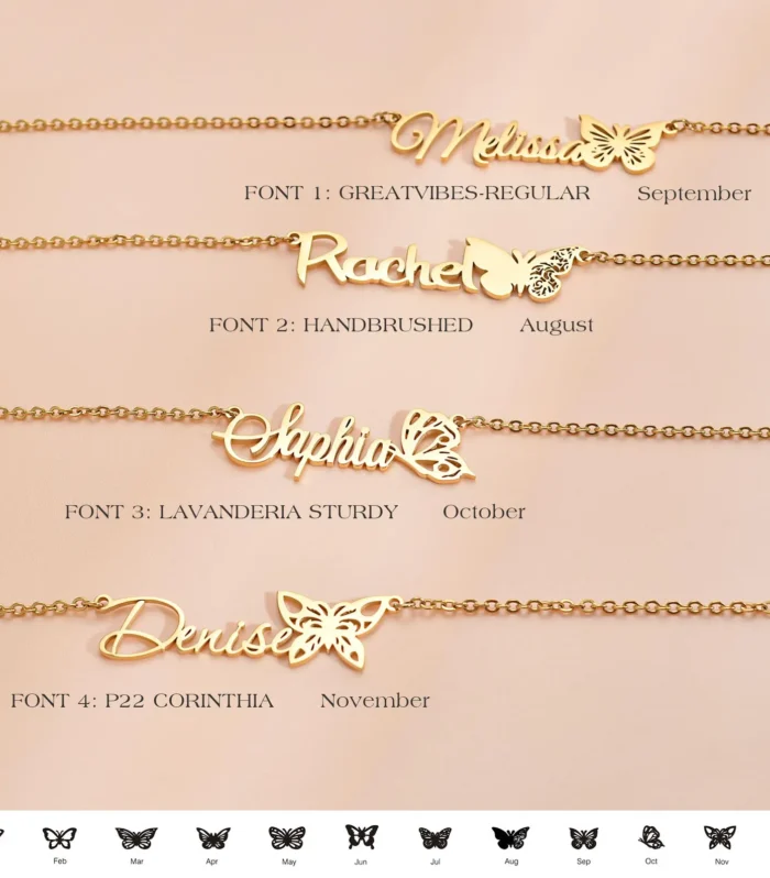 Custom Birth Butterfly Necklace