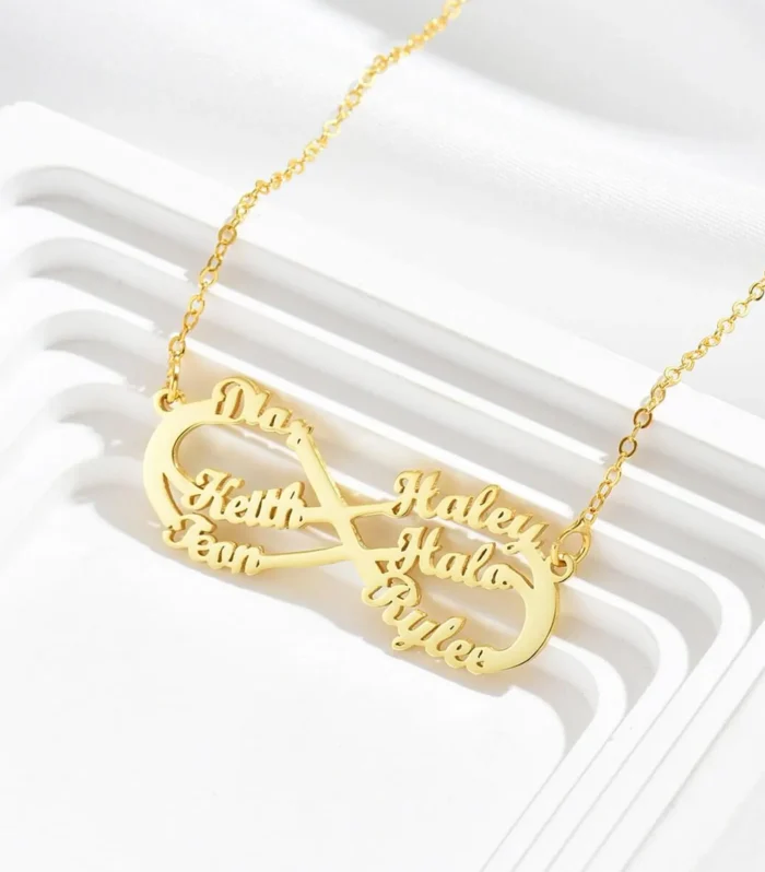 Custom Infinity Six Name Necklace