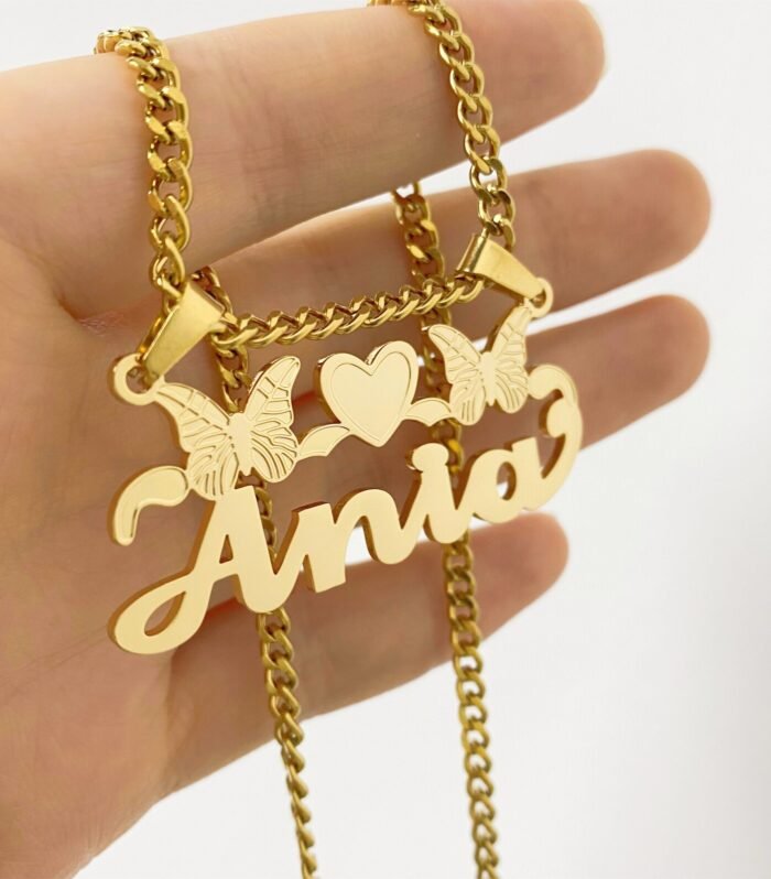Dainty Name Butterfly Necklace